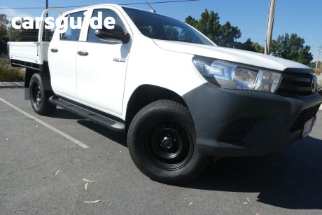 White 2018 Toyota Hilux Dual Cab Chassis Workmate (4X4)