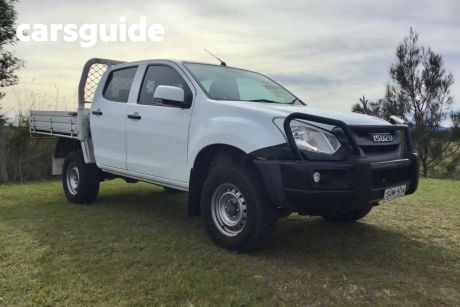 White 2018 Isuzu D-MAX Ute Tray SX Cab Chassis Crew Cab 4dr Spts Auto 5sp 4x4 3.0DT (Sep)