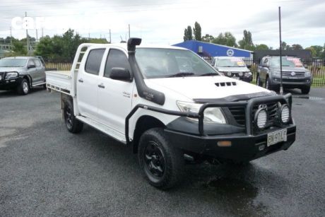 White 2012 Toyota Hilux Dual Cab Pick-up Workmate (4X4)