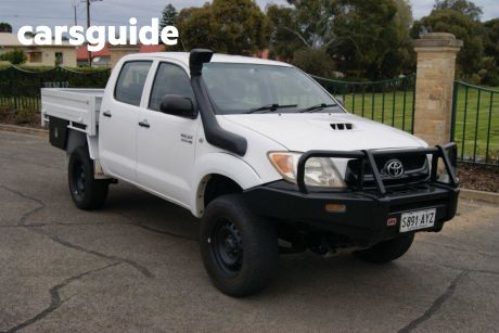 White 2008 Toyota Hilux Dual Cab Chassis SR (4X4)