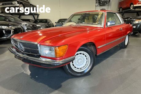 Red 1978 Mercedes-Benz 450 Coupe SLC