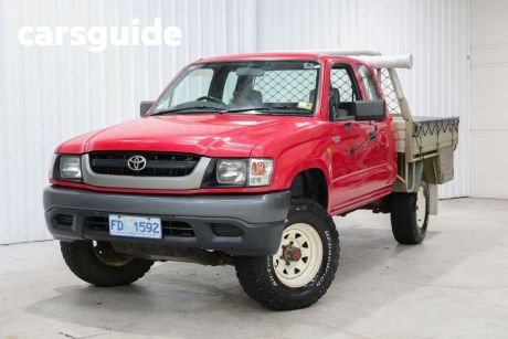 Red 2005 Toyota Hilux X Cab Cab Chassis (4X4)