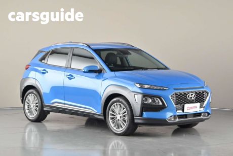Blue 2019 Hyundai Kona Wagon Elite (awd)