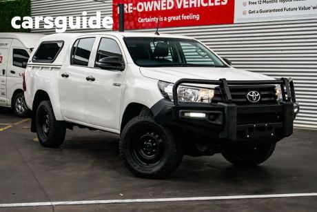 White 2019 Toyota Hilux Double Cab Pick Up Workmate (4X4)