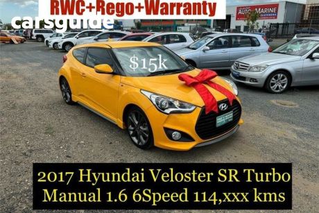 Yellow 2017 Hyundai Veloster Coupe SR Turbo