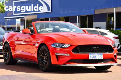 Red 2018 Ford Mustang Convertible GT