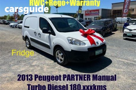 White 2013 Peugeot Partner Van 1.6 HDI
