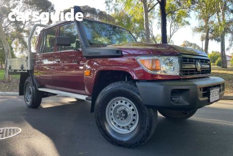 Red 2023 Toyota Landcruiser 70 Series Double Cab Chassis LC79 Workmate + Diff Locks