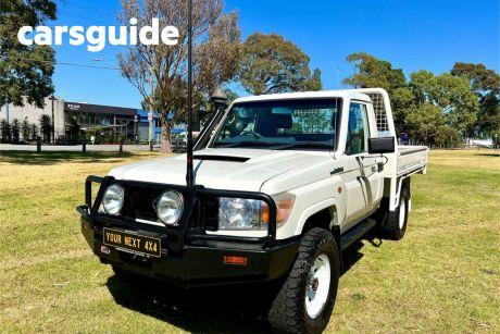 White 2012 Toyota Landcruiser Cab Chassis Workmate (4X4)