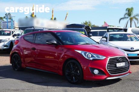 Red 2015 Hyundai Veloster Coupe SR Turbo +