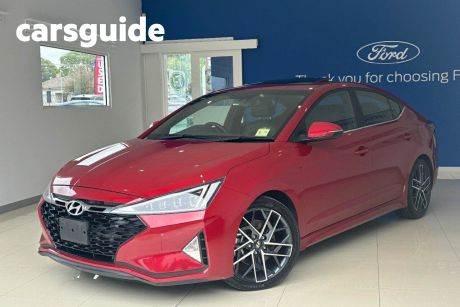 Red 2019 Hyundai Elantra Sedan Sport Premium