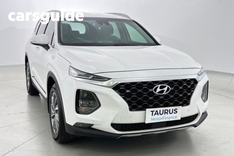 White 2019 Hyundai Santa FE Wagon Elite Crdi Satin (awd)