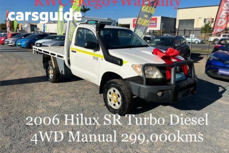 White 2006 Toyota Hilux Cab Chassis SR (4X4)