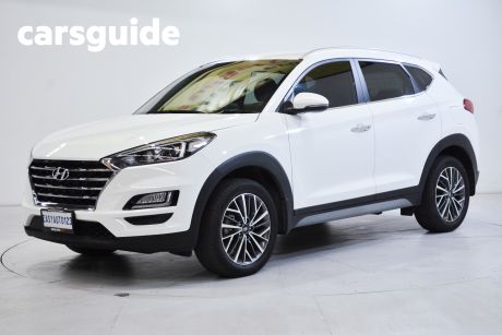 White 2019 Hyundai Tucson Wagon Elite (awd) Black INT