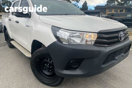 White 2018 Toyota Hilux Double Cab Pick Up Workmate (4X4)