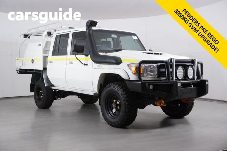 White 2020 Toyota Landcruiser 70 Series Double Cab Chassis Workmate
