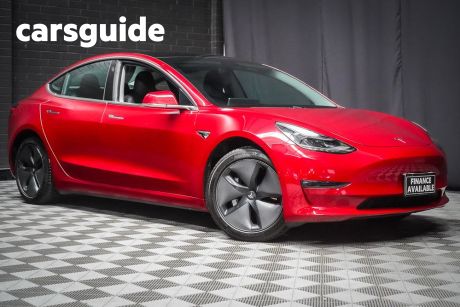 Red 2019 Tesla Model 3 Sedan Standard Range RWD