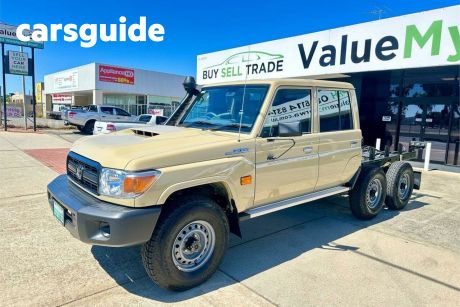 Brown 2023 Toyota Landcruiser 70 Series Double Cab Chassis LC79 Workmate