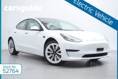 White 2022 Tesla Model 3 Sedan Standard Range Plus RWD