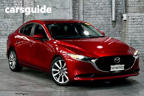 Red 2021 Mazda 3 Sedan G20 Evolve