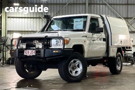 White 2010 Toyota Landcruiser Cab Chassis Workmate (4X4)