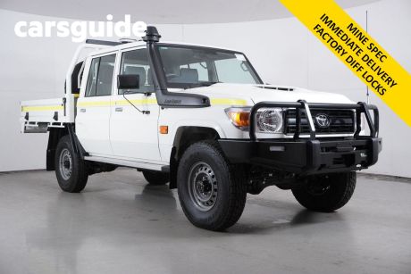 White 2023 Toyota Landcruiser 70 Series Double Cab Chassis LC79 Workmate + Diff Locks