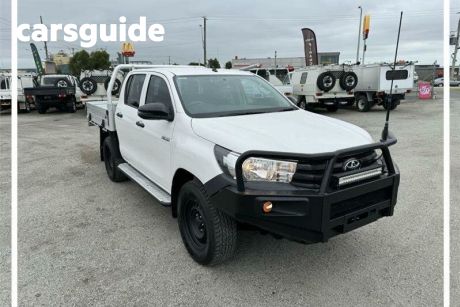 White 2019 Toyota Hilux Double Cab Chassis Workmate (4X4)