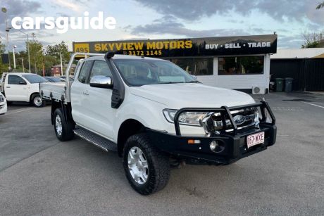White 2016 Ford Ranger Ute Tray PX MkII XLT Utility Super Cab 4dr Spts Auto 6sp 4x4 3.2DT