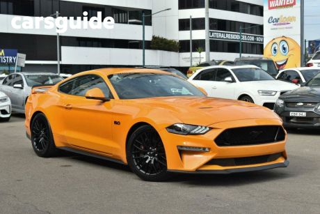 Orange 2018 Ford Mustang Coupe Fastback GT 5.0 V8