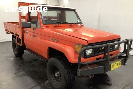 Red 1985 Toyota Landcruiser Cab Chassis (4X4)