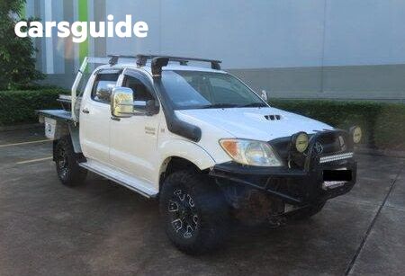 White 2008 Toyota Hilux Dual Cab Chassis SR (4X4)