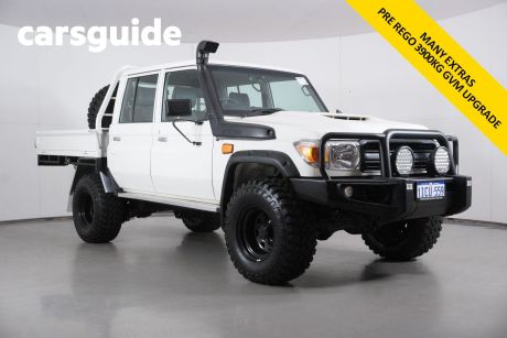 White 2017 Toyota Landcruiser Double Cab Chassis Workmate (4X4)