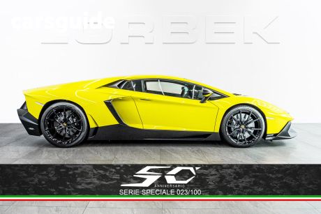 Yellow 2014 Lamborghini Aventador Coupe LP720-4 50TH Anniversary