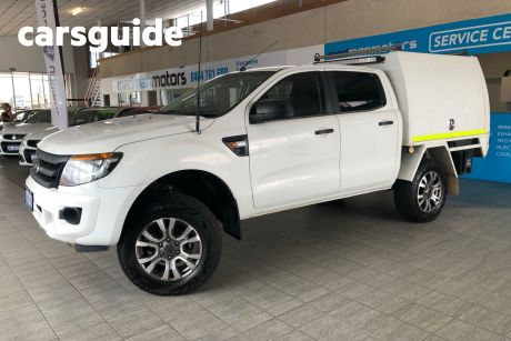 White 2015 Ford Ranger Ute Tray PX XL Cab Chassis Double Cab 4dr Man 6sp, 4x4 1262kg 3.2DT