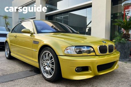 Yellow 2002 BMW M3 Coupe