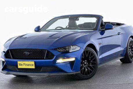Blue 2018 Ford Mustang Convertible GT 5.0 V8