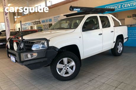 White 2014 Volkswagen Amarok Ute Tray 2H MY14 TDI420 Cab Chassis Dual Cab 4dr Auto 8sp 4MOTION Per