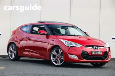 Red 2013 Hyundai Veloster Coupe +