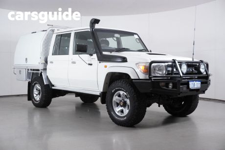 White 2012 Toyota Landcruiser Double Cab Chassis GXL (4X4)