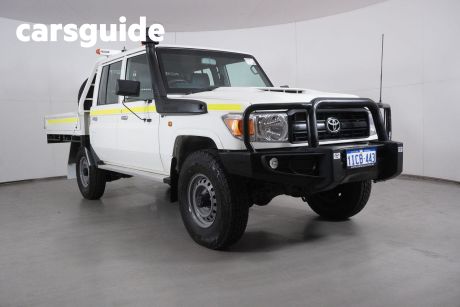 White 2022 Toyota Landcruiser 70 Series Double Cab Chassis LC79 Workmate