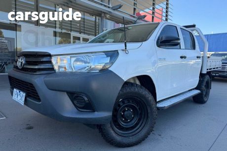 White 2018 Toyota Hilux Double Cab Chassis Workmate (4X4)