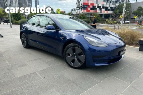 Blue 2022 Tesla Model 3 Sedan Rear-Wheel Drive