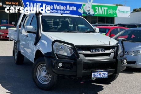 White 2018 Isuzu D-MAX Ute Tray MY18 SX Cab Chassis Crew Cab 4dr Spts Auto 6sp 4x4 1159kg 3.