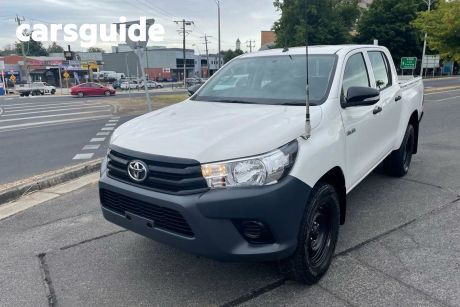 White 2017 Toyota Hilux Dual Cab Utility Workmate (4X4)