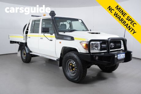 White 2019 Toyota Landcruiser Double Cab Chassis Workmate (4X4)