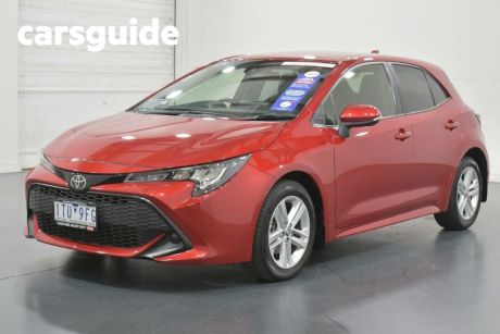Red 2021 Toyota Corolla Hatchback Ascent Sport