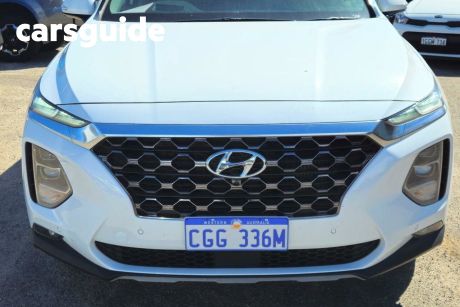 White 2018 Hyundai Santa FE Wagon Highlander Crdi Satin AWD