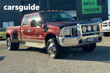 Red 2007 Ford F350 Crew Cab Chassis XLT