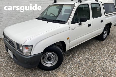 White 1998 Toyota Hilux Dual Cab Pick-up