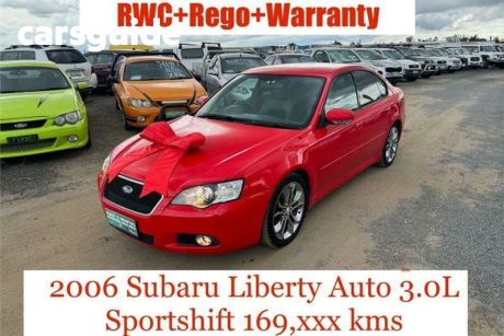 Red 2006 Subaru Liberty Sedan 3.0R-B